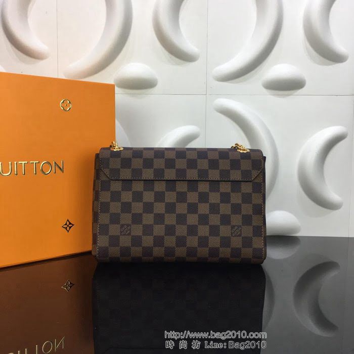 路易威登LV 頂級原單 N40113白色 SAINT PLACIDE手袋 Damier Ebène帆布 搭配小牛皮和優雅褶皺 多用手袋 肩背斜挎包  YDH2572